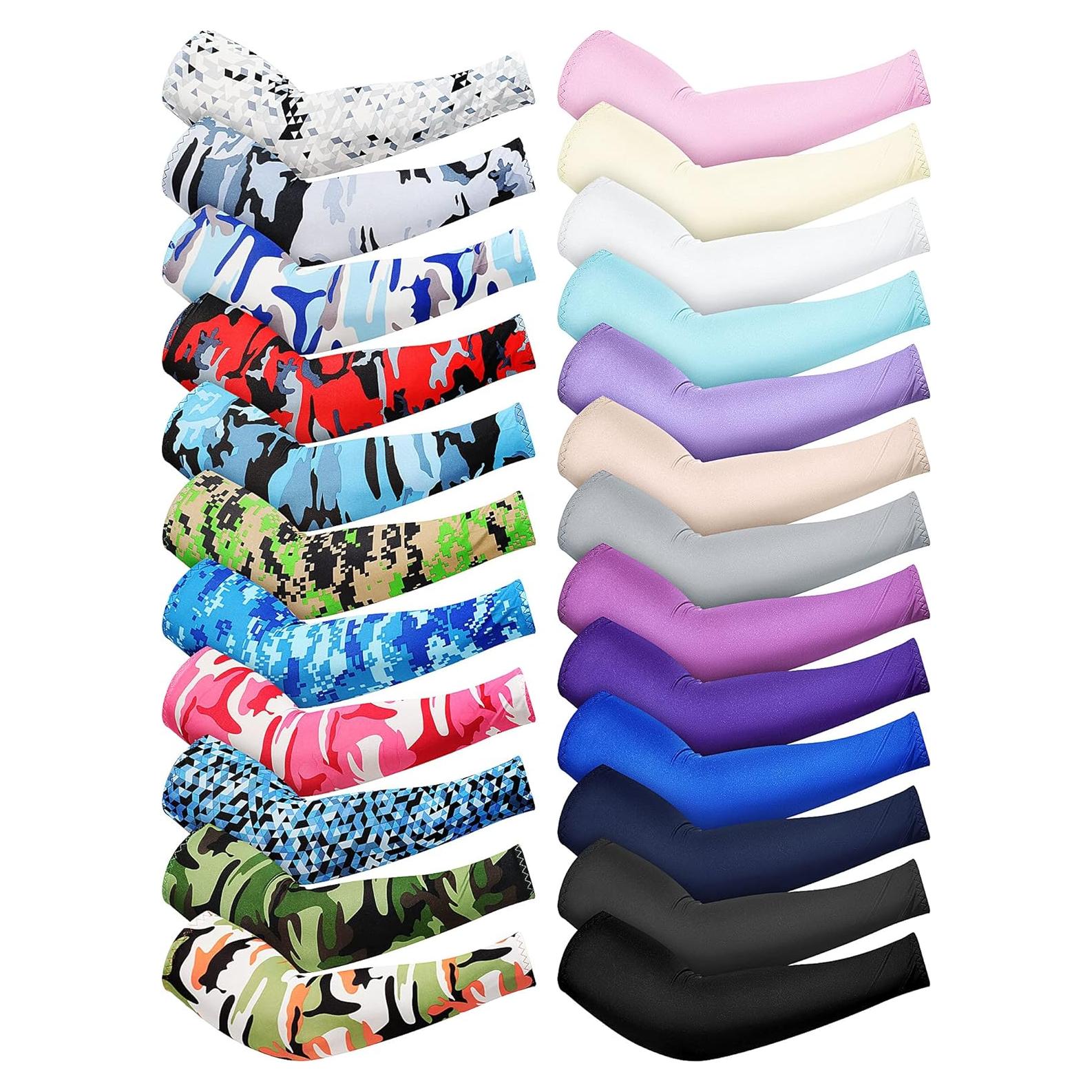 Mangas de Protección UV Geyoga 24 Pares Unisex Seda Fría