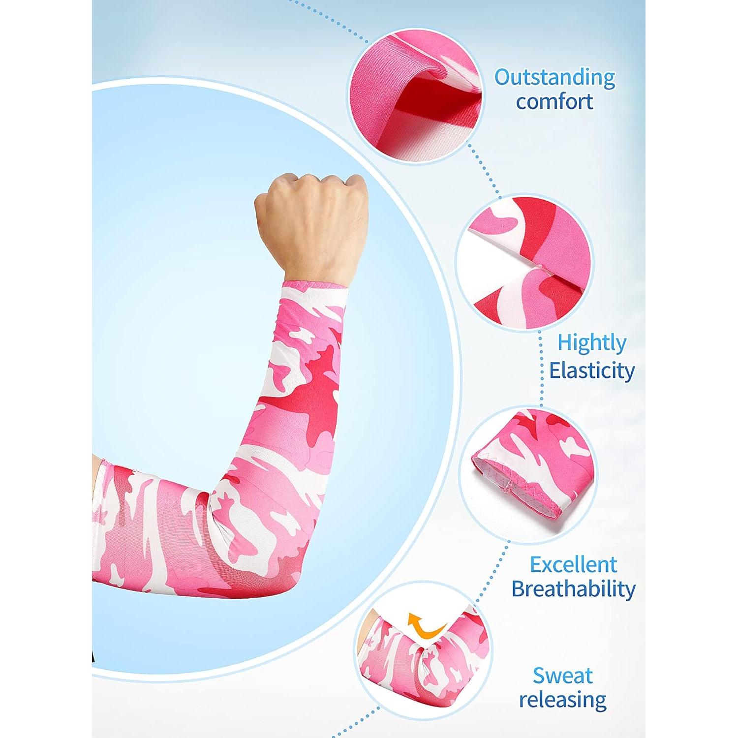 Mangas de Protección UV Geyoga 24 Pares Unisex Seda Fría