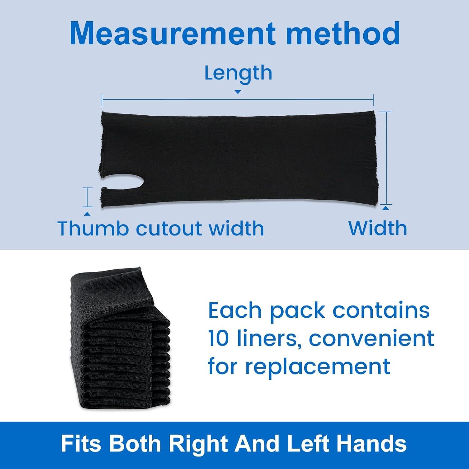 Calcetines de Mano Velpeau para Férula - Paquete de 10 - Negro M