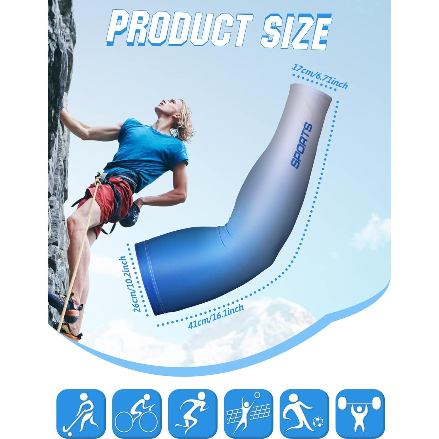 8 Pares de Mangas Enfriadoras UV Unisex - Protección Solar