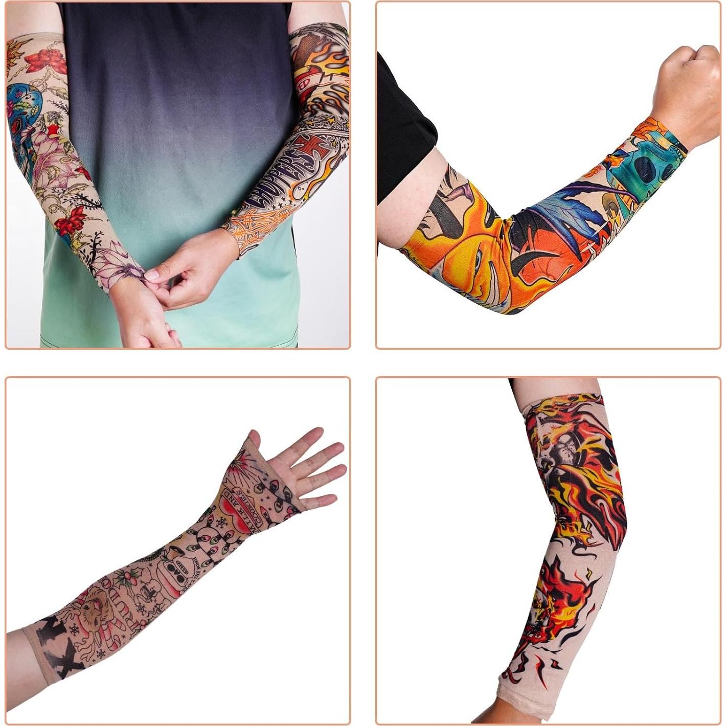 HOVEOX 16 Piezas Mangas de Tatuaje Temporales Unisex - Grande