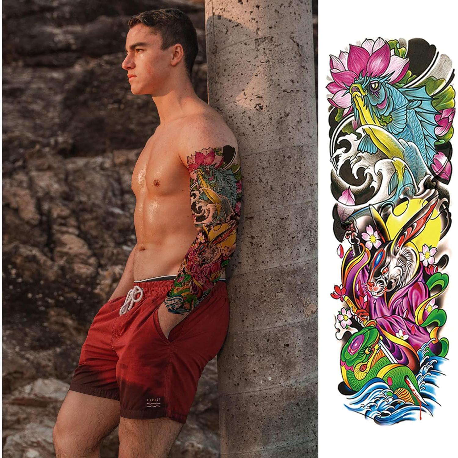 Mangas de Tatuajes Temporales ChurlChurl - 12 Hojas Diseño Variado