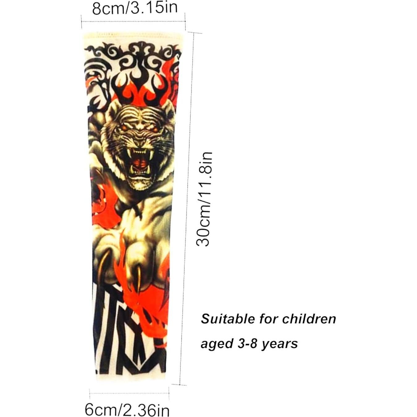 Mangas de Tatuaje Temporales para Niños - 10 Piezas UV