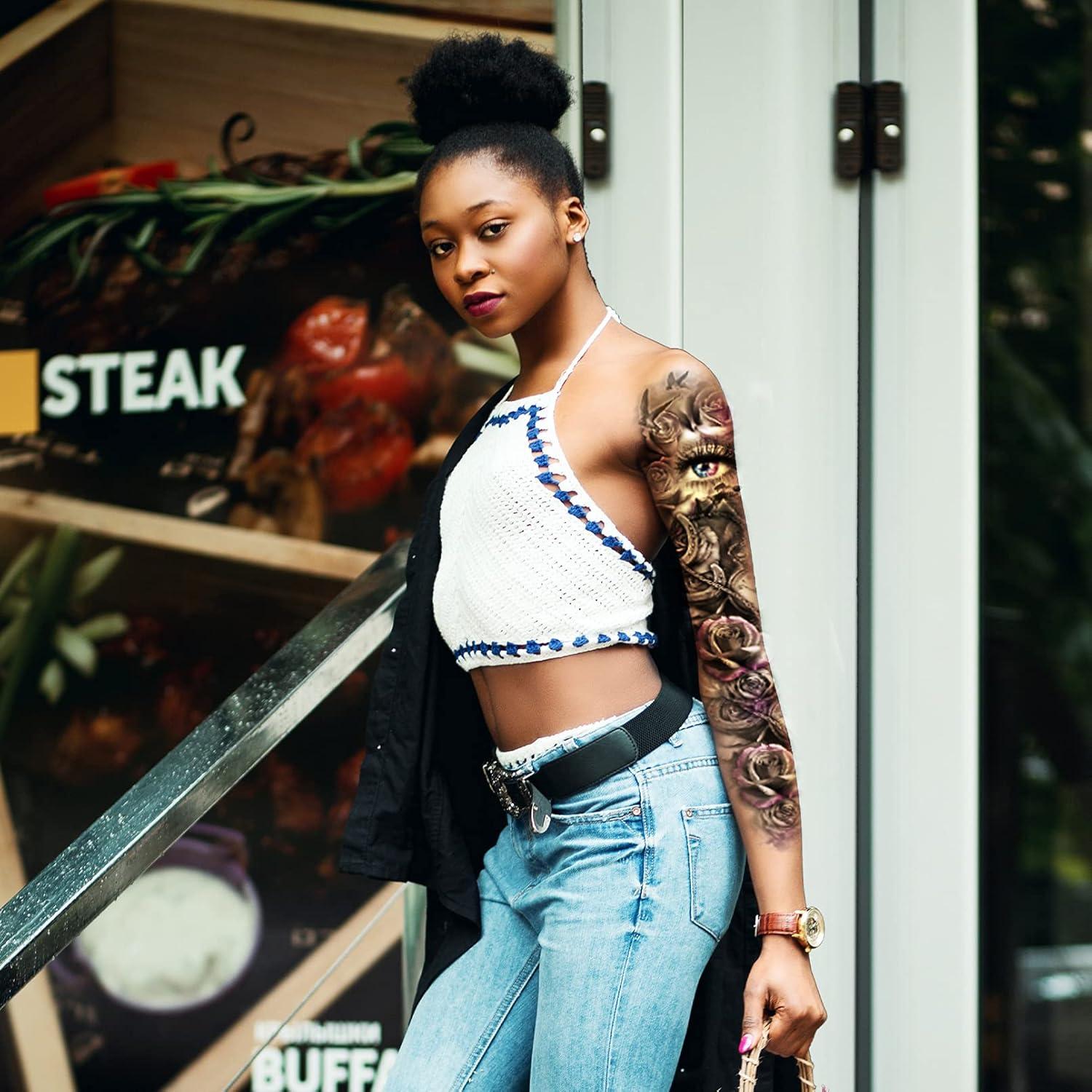 Tatuaje Temporal de Manga Completa Aresvns - 12 Hojas 48x17 cm