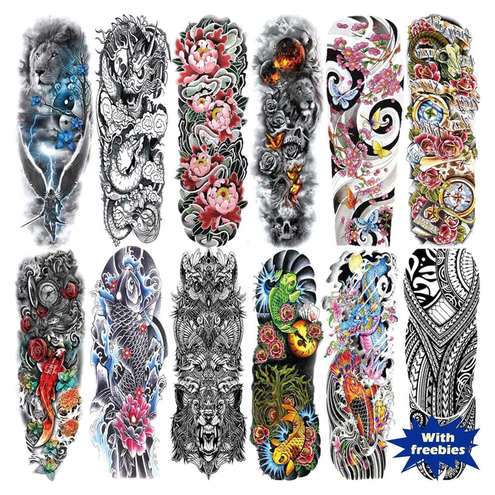 Tatuajes Temporales Aresvns de Brazo Completo Impermeables