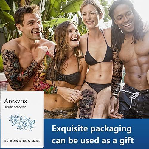 Tatuajes Temporales Aresvns de Brazo Completo Impermeables
