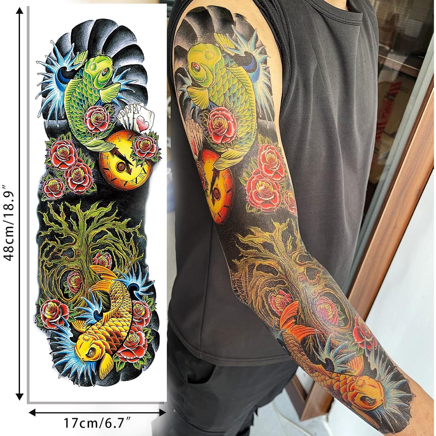 Tatuajes Temporales Aresvns de Brazo Completo Impermeables