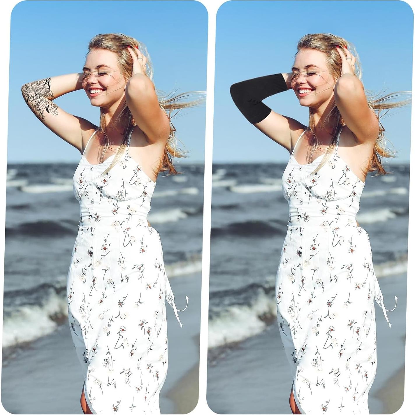 3 Pares Mangas de Tatuaje UV Hpmjz para Brazo Negro