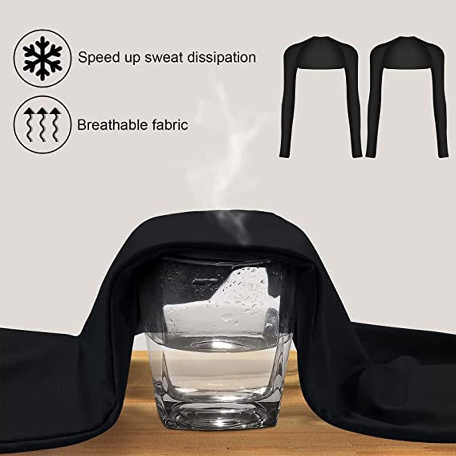 Cubiertas de brazo Cool Shawl UV 50+ 2-Pack Negro y Blanco