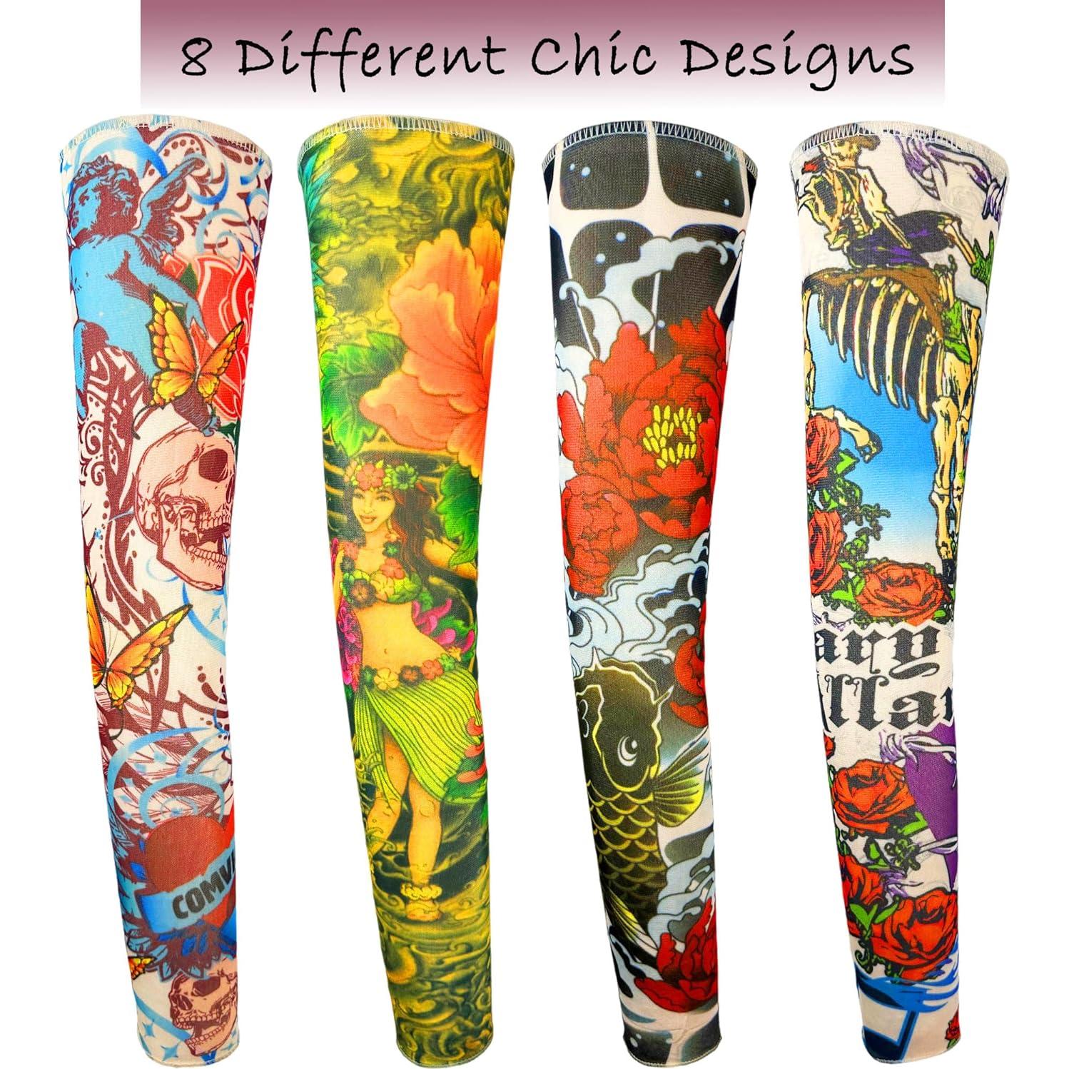 Manguitos de Tatuaje Falsos iToolai 46 cm UV 8 Pcs Unisex