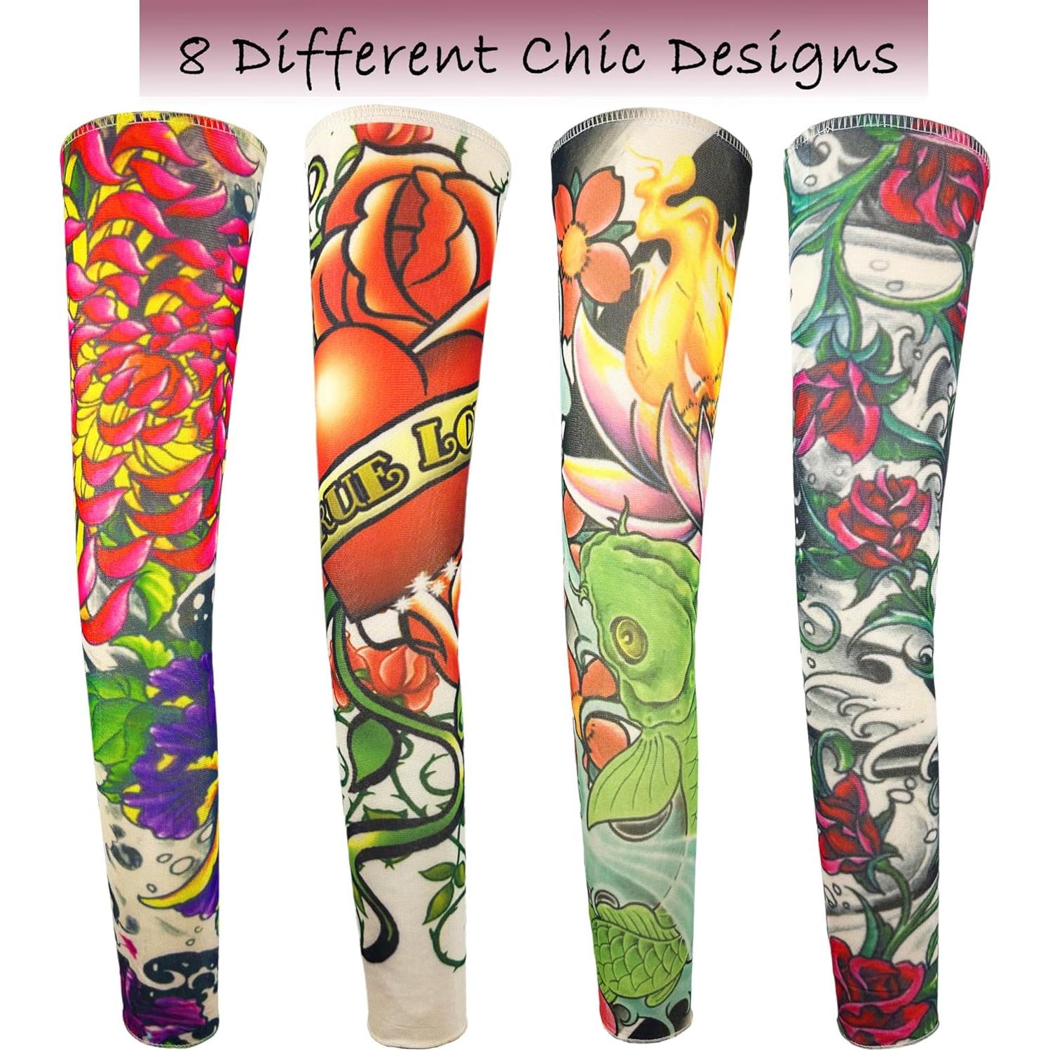 Manguitos de Tatuaje Falsos iToolai 46 cm UV 8 Pcs Unisex