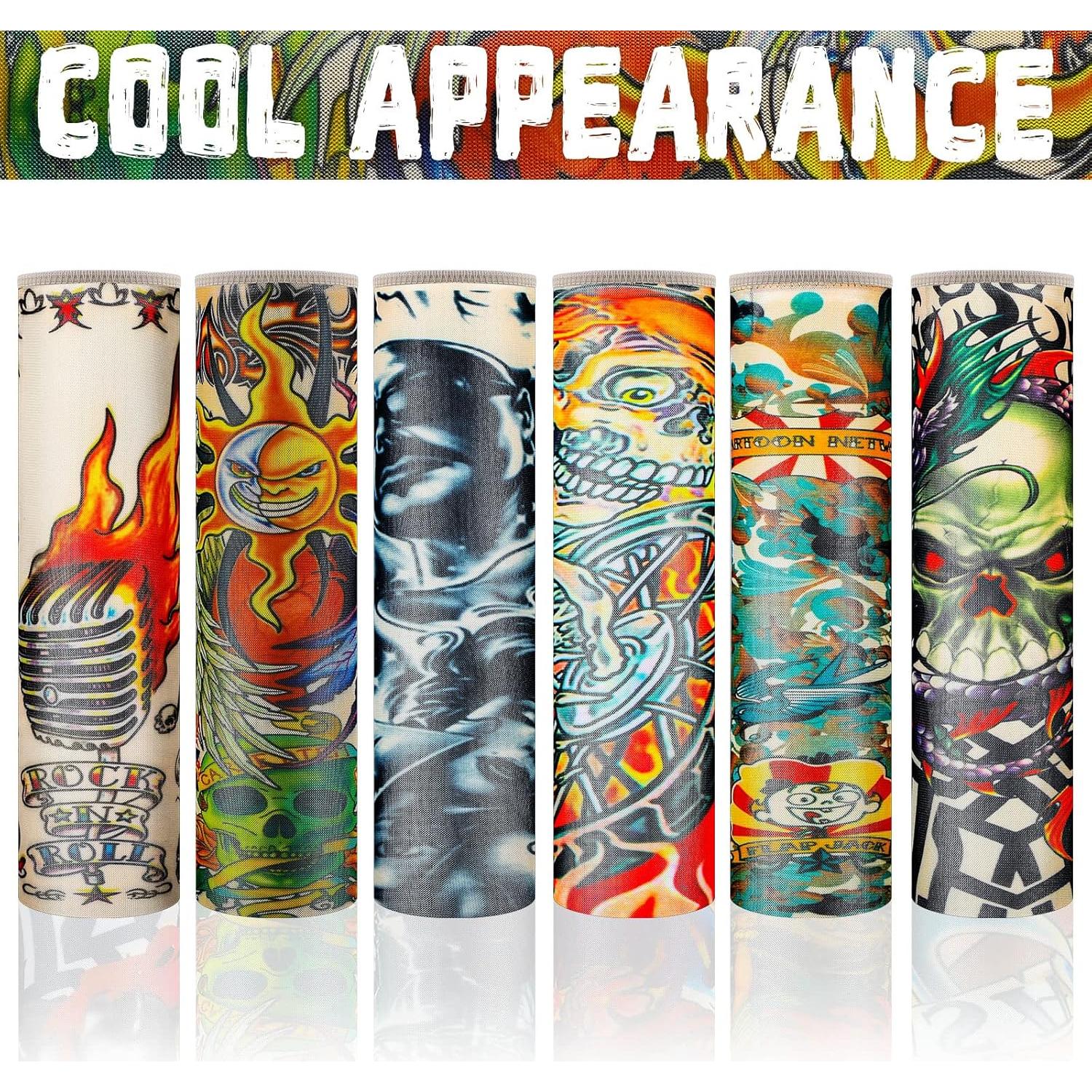 Hicarer 12 Mangas de Tatuaje Temporal Niños UV Multicolor