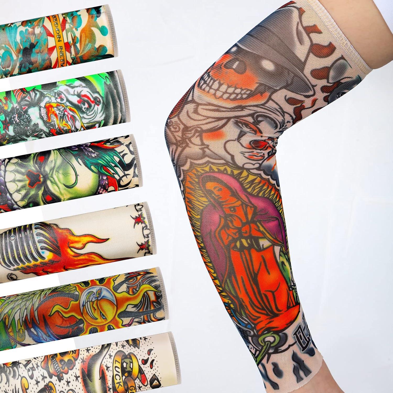 Hicarer 12 Mangas de Tatuaje Temporal Niños UV Multicolor