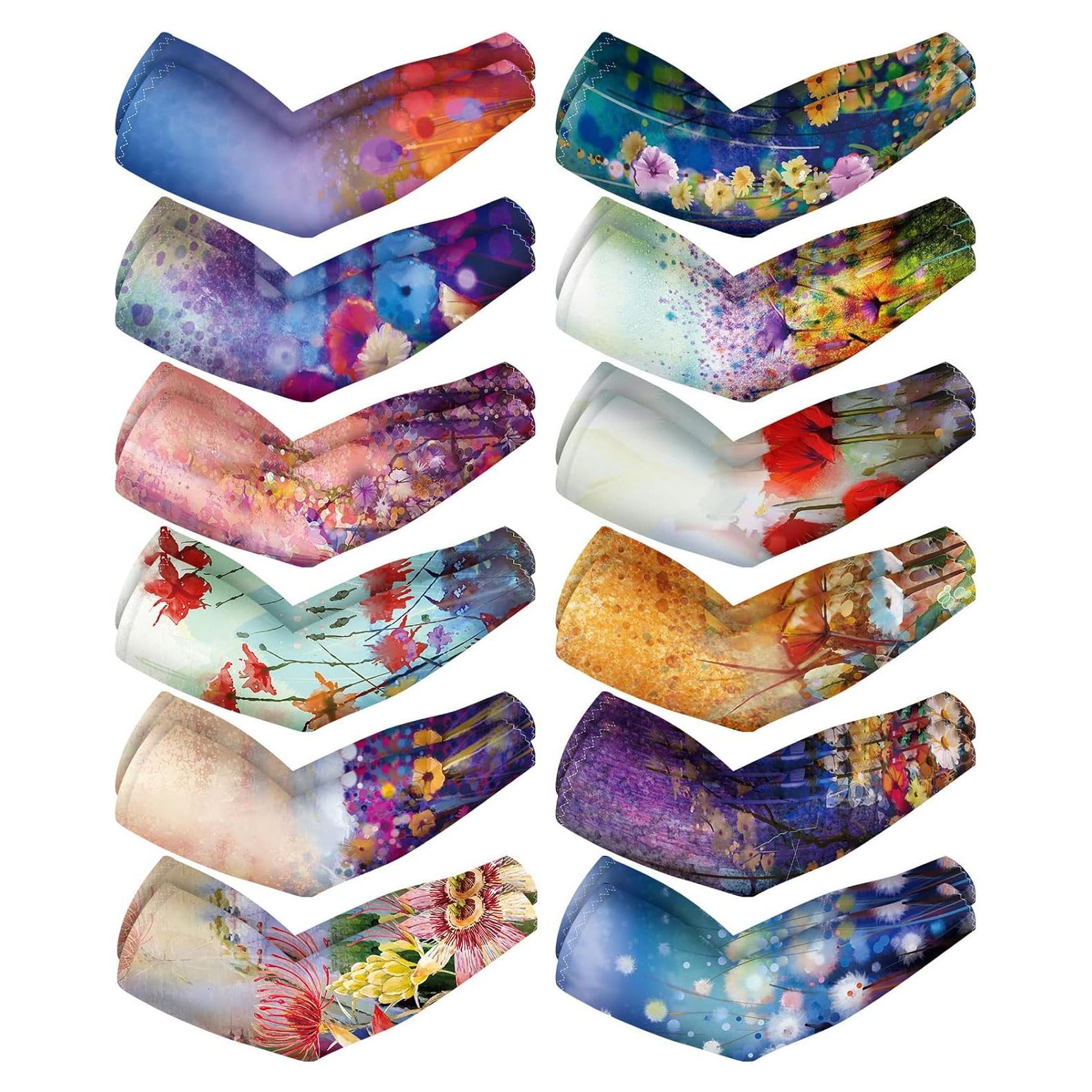 12 Pares de Mangas UV para Mujeres - Protección Solar 53cm