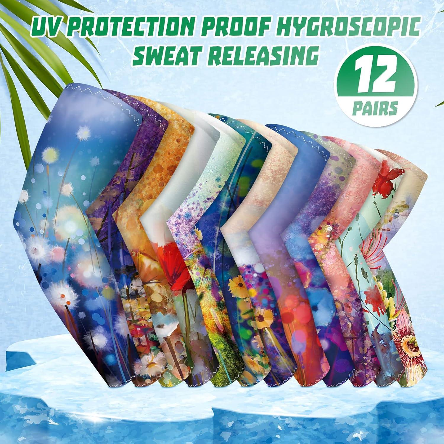 12 Pares de Mangas UV para Mujeres - Protección Solar 53cm