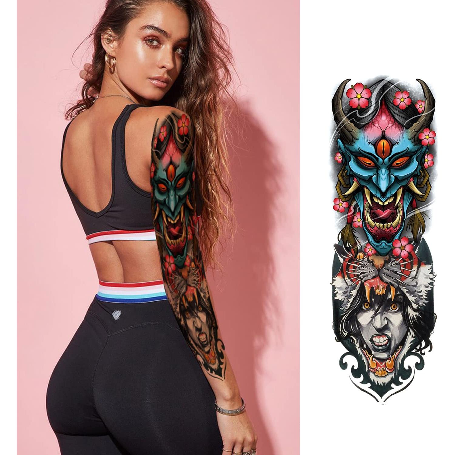 Tatuajes Temporales de Manga Completa PADOUN - 8 Hojas Resistentes