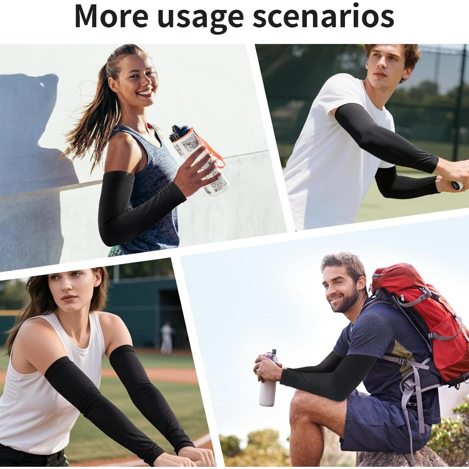 Mangas de Compresión NIPURA para Hombres - 4 Pares UV y Tatuajes