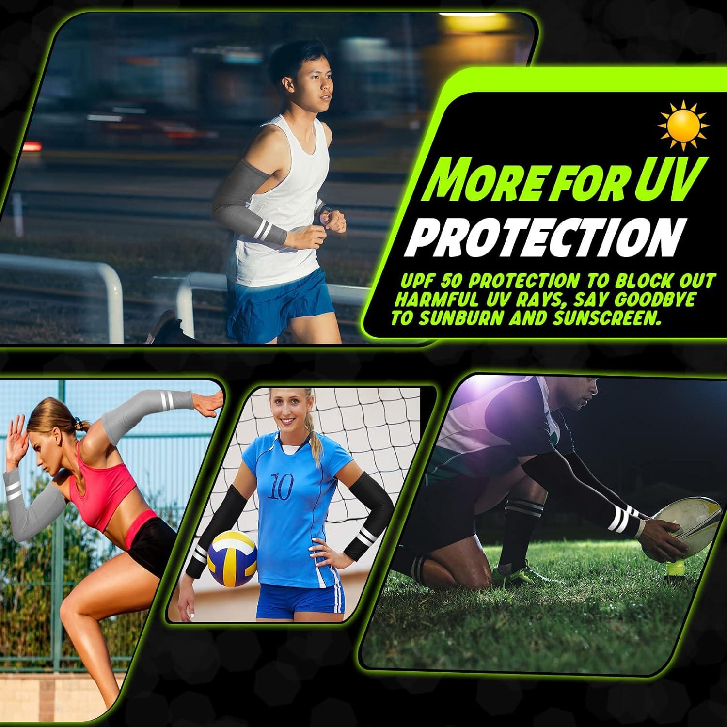 Geyoga 4 Pares Mangas de Protección UV para Deportes al Aire Libre
