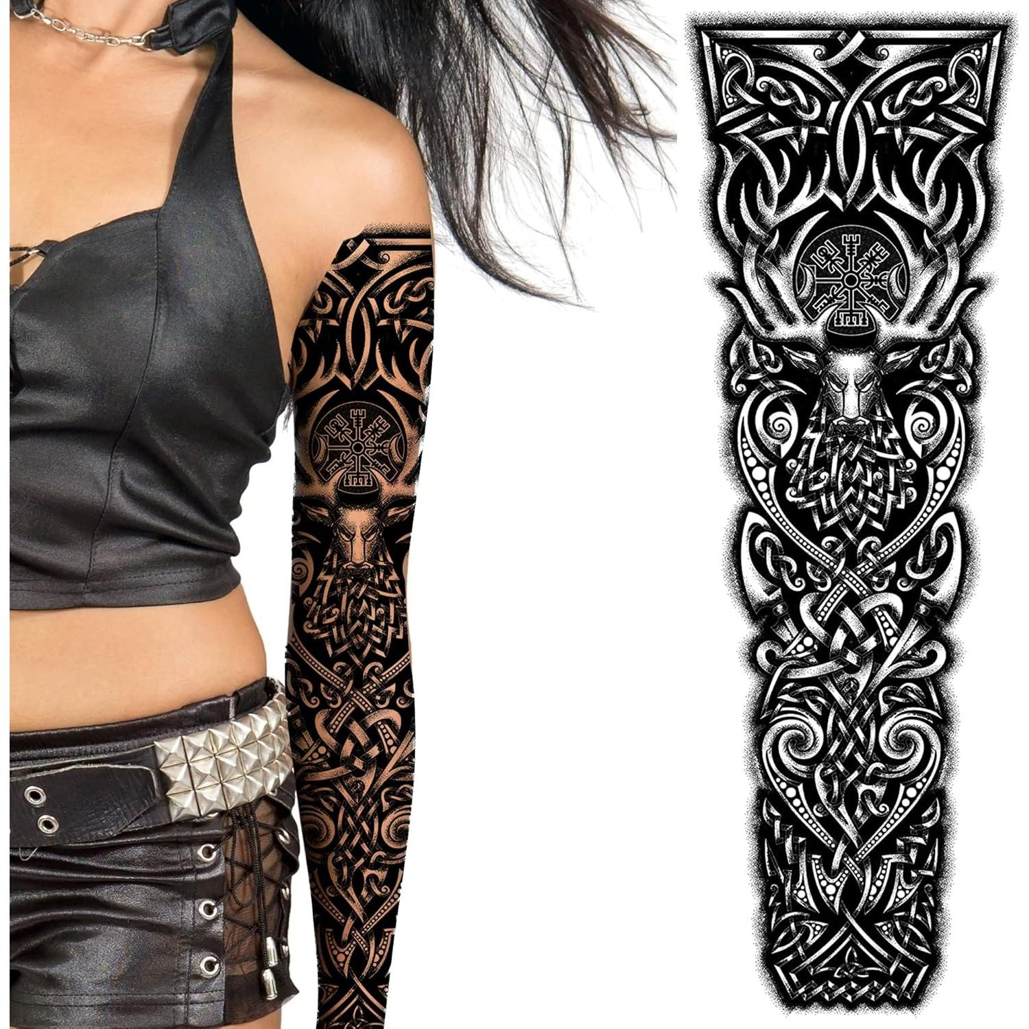 Tatuaje Temporal Vikingo Ciervo Tatodays - Arte Corporal