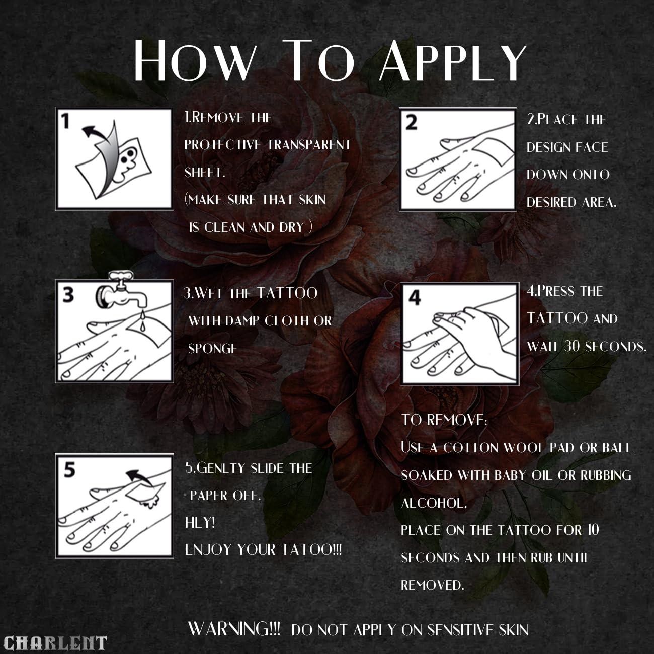 Tatuajes Temporales de Flores 3D CHARLENT - 25 Hojas Impermeables