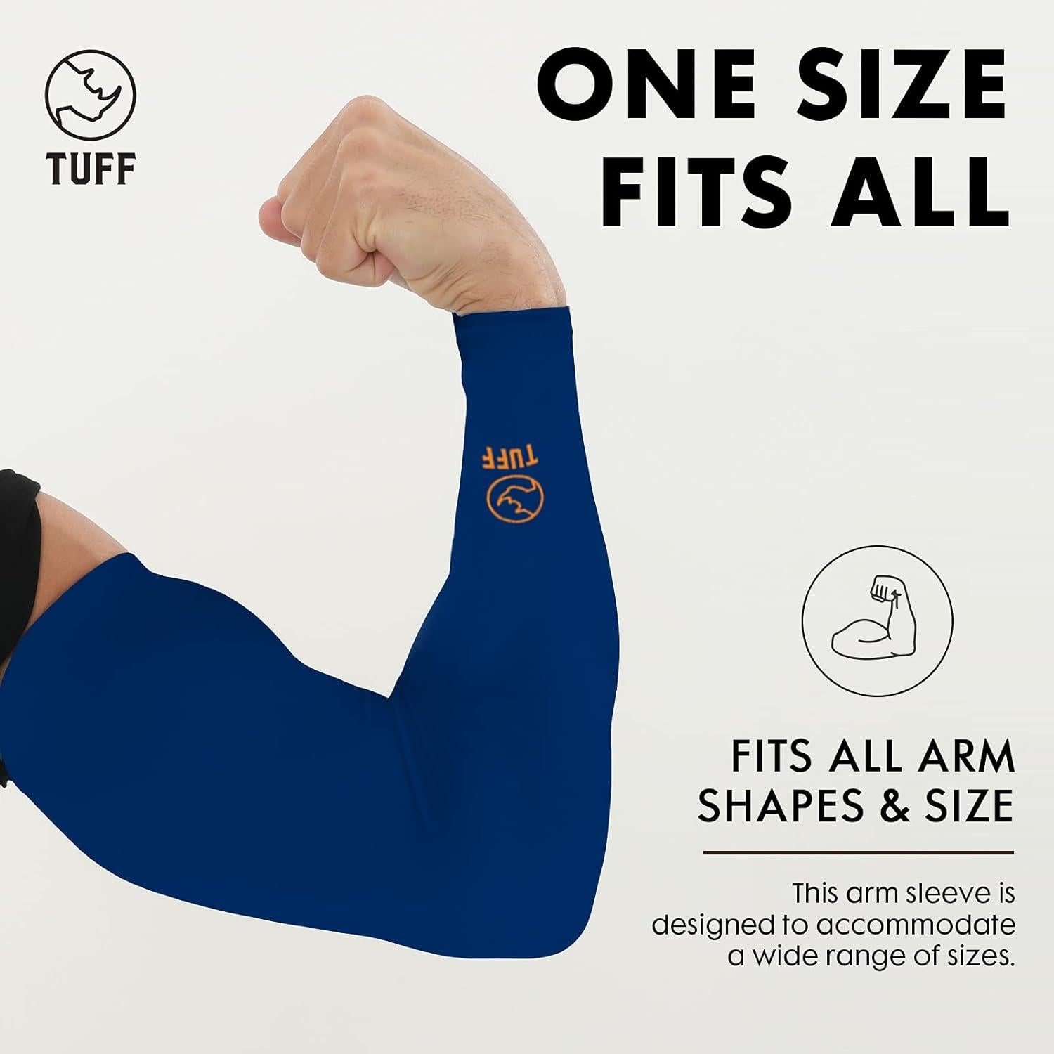 Mangas de Compresión TUFF UPF 50 para Brazo Unisex - Azul Marino