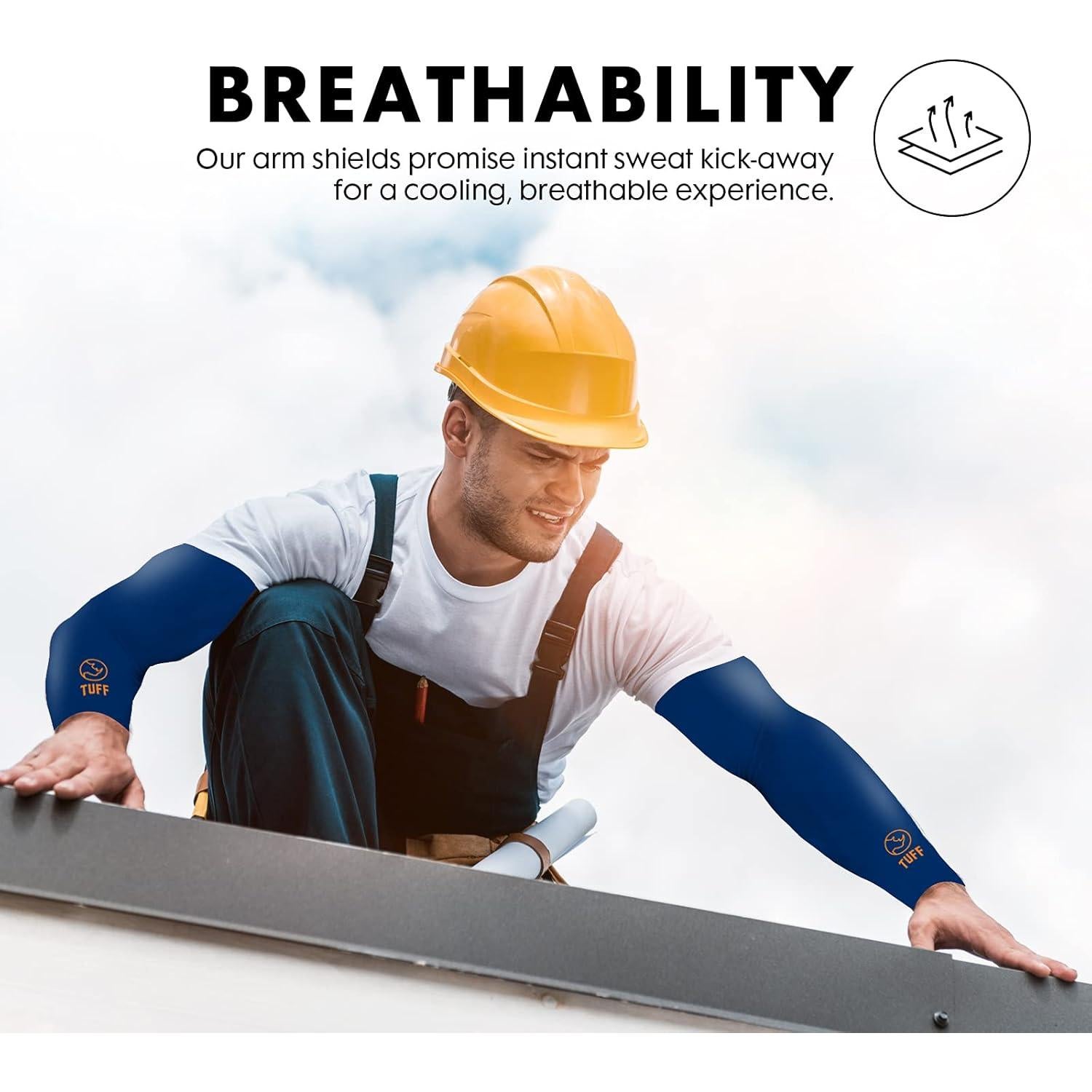 Mangas de Compresión TUFF UPF 50 para Brazo Unisex - Azul Marino