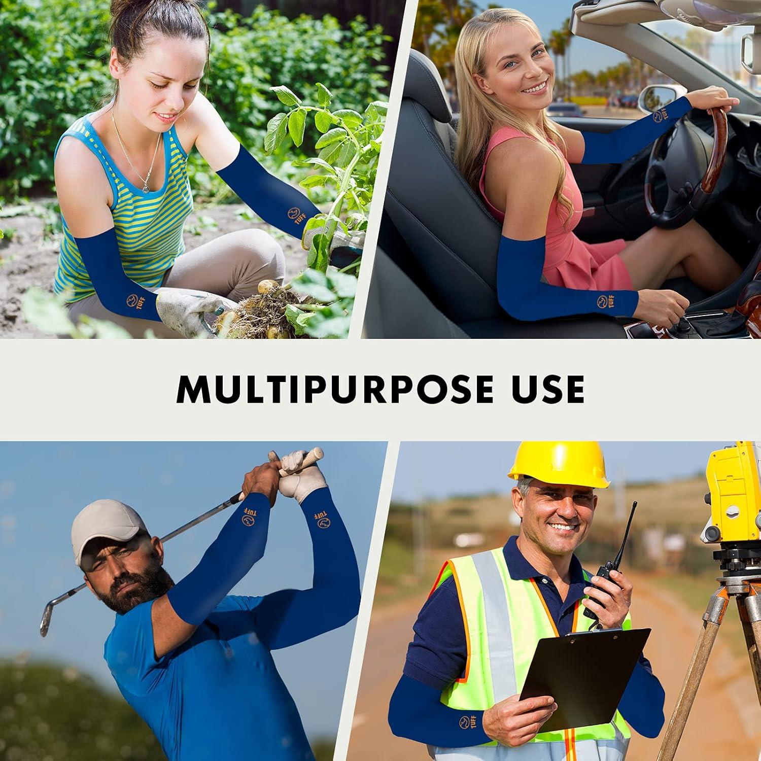 Mangas de Compresión TUFF UPF 50 para Brazo Unisex - Azul Marino