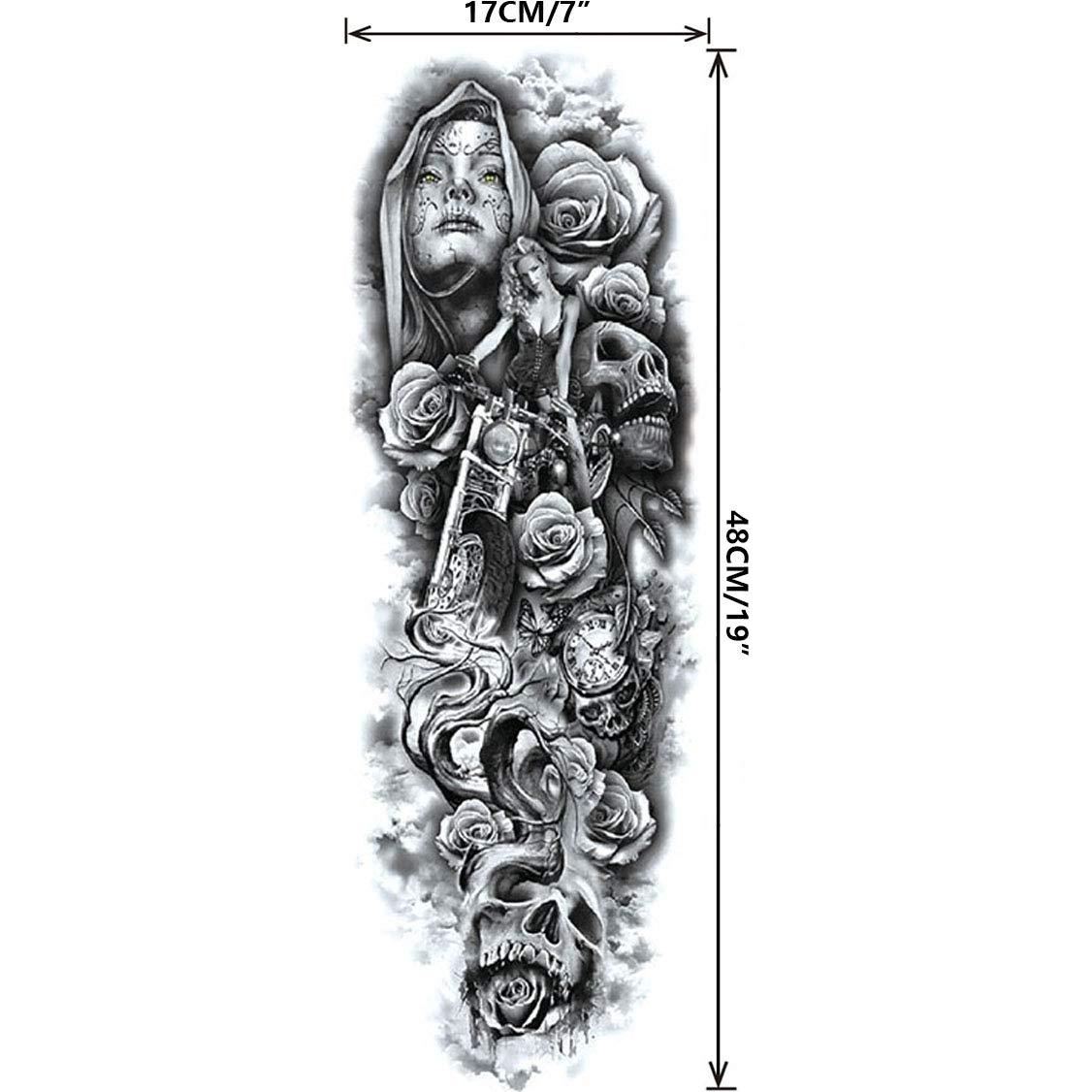 Tatuaje Temporal Manga Completa Pinone 12 Hojas 27.5x21.1cm