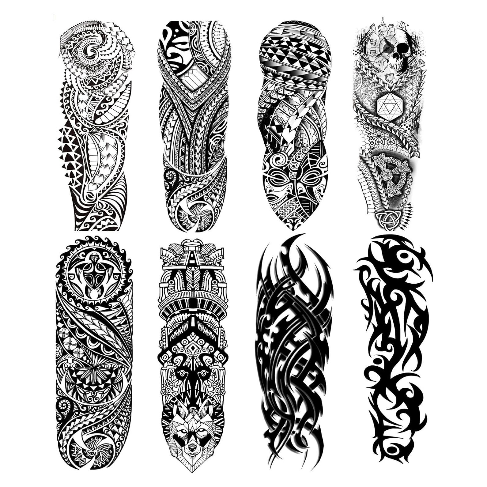 Tatuajes Temporales de Manga Completa LEOARS - 8 Hojas