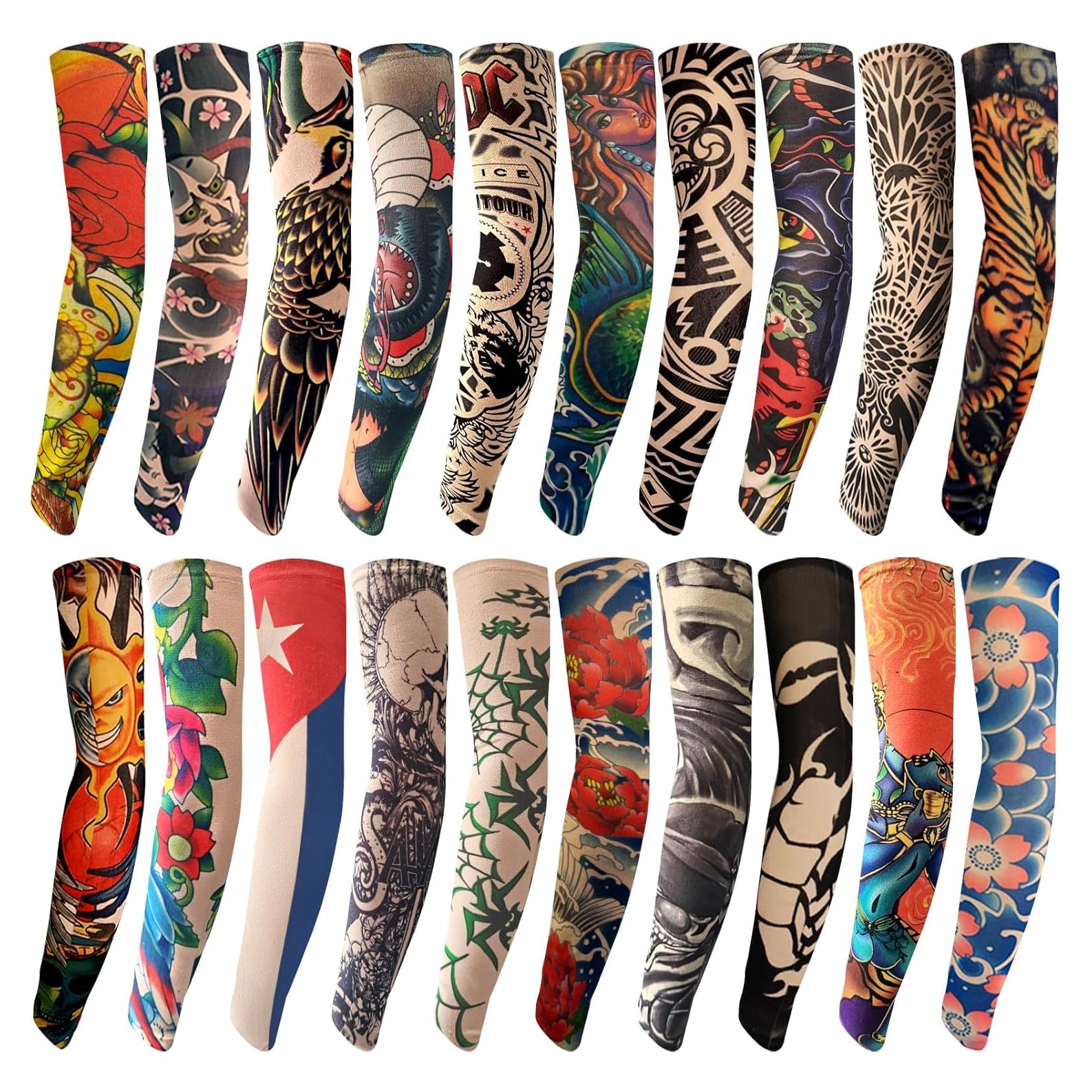 Mangas de Tatuaje Temporales Aresvns 20 Piezas UV Unisex