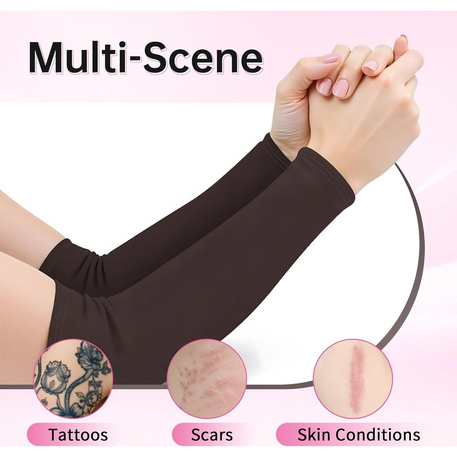 Manga de Compresión UV Beauty7 para Brazo 2PCS - Marrón
