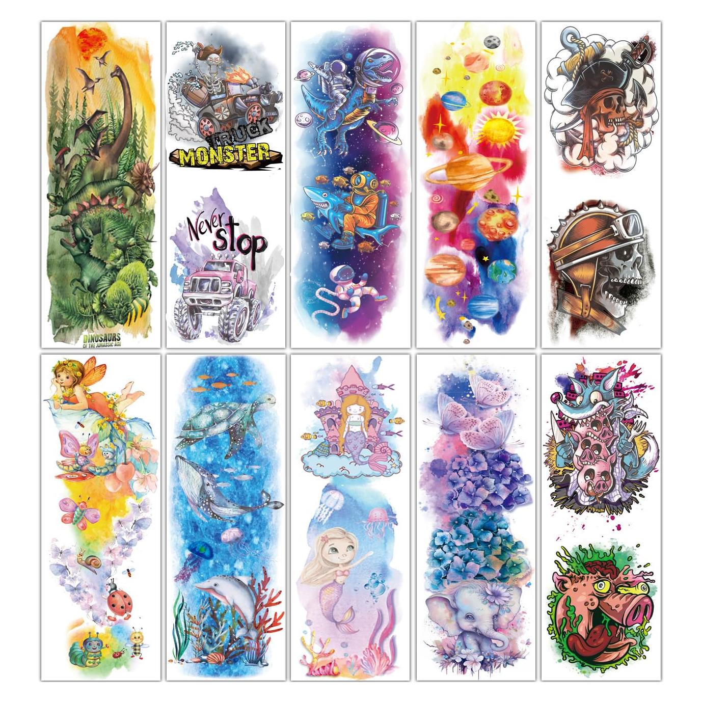 Tatuajes Temporales de Manga Completa CHARLENT - 11 Hojas