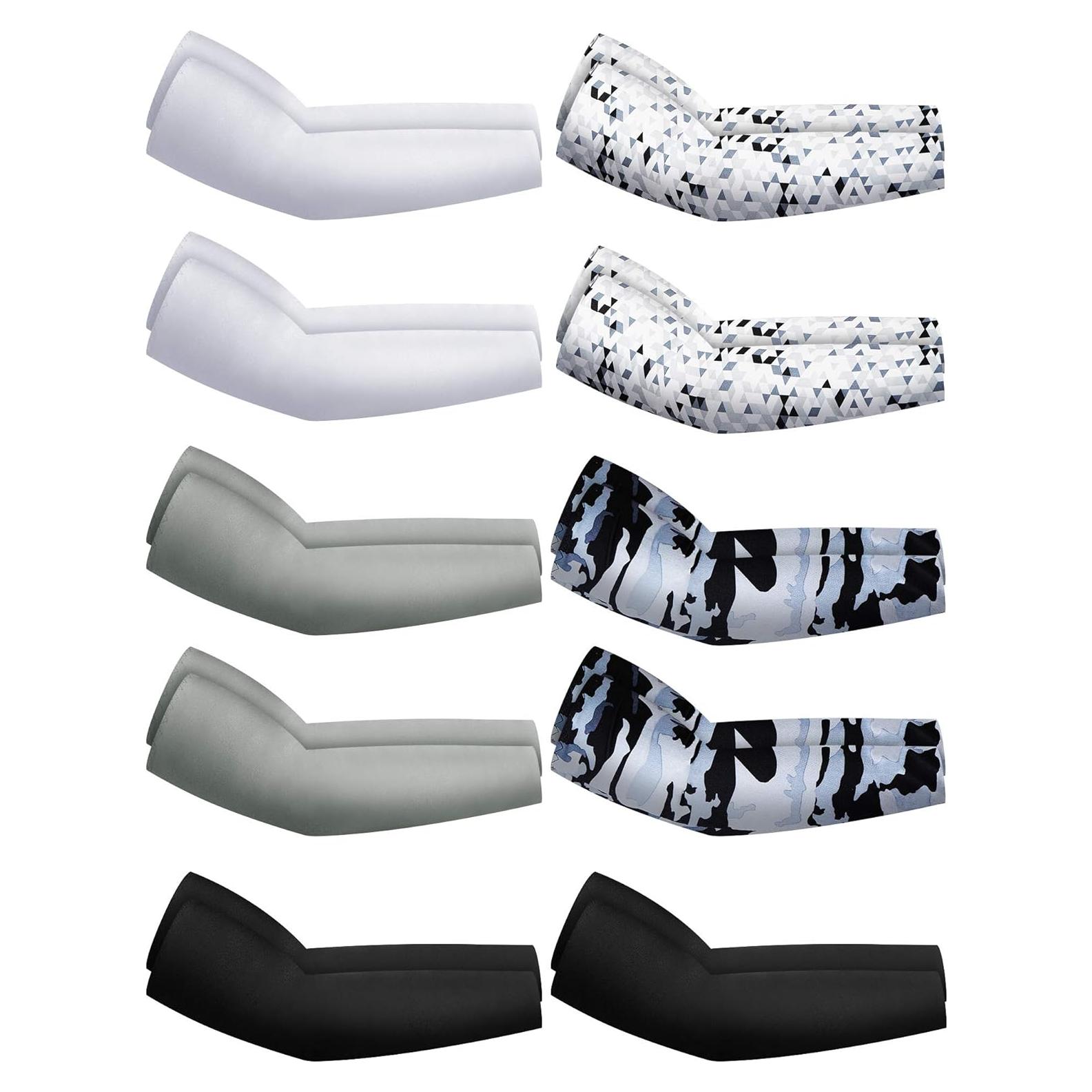 Hicarer 10 Pares Mangas de Compresión UV para Deportes