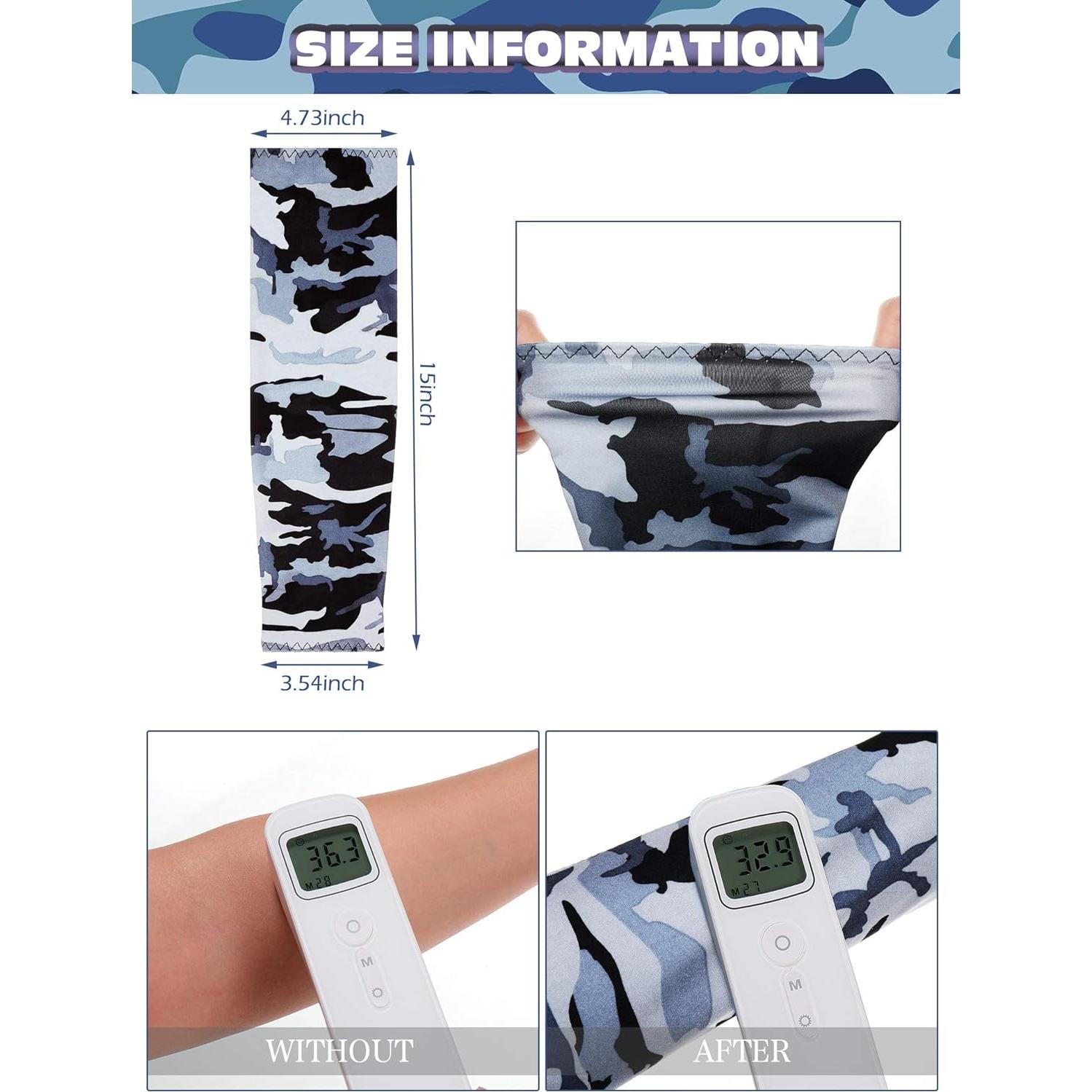 Hicarer 10 Pares Mangas de Compresión UV para Deportes