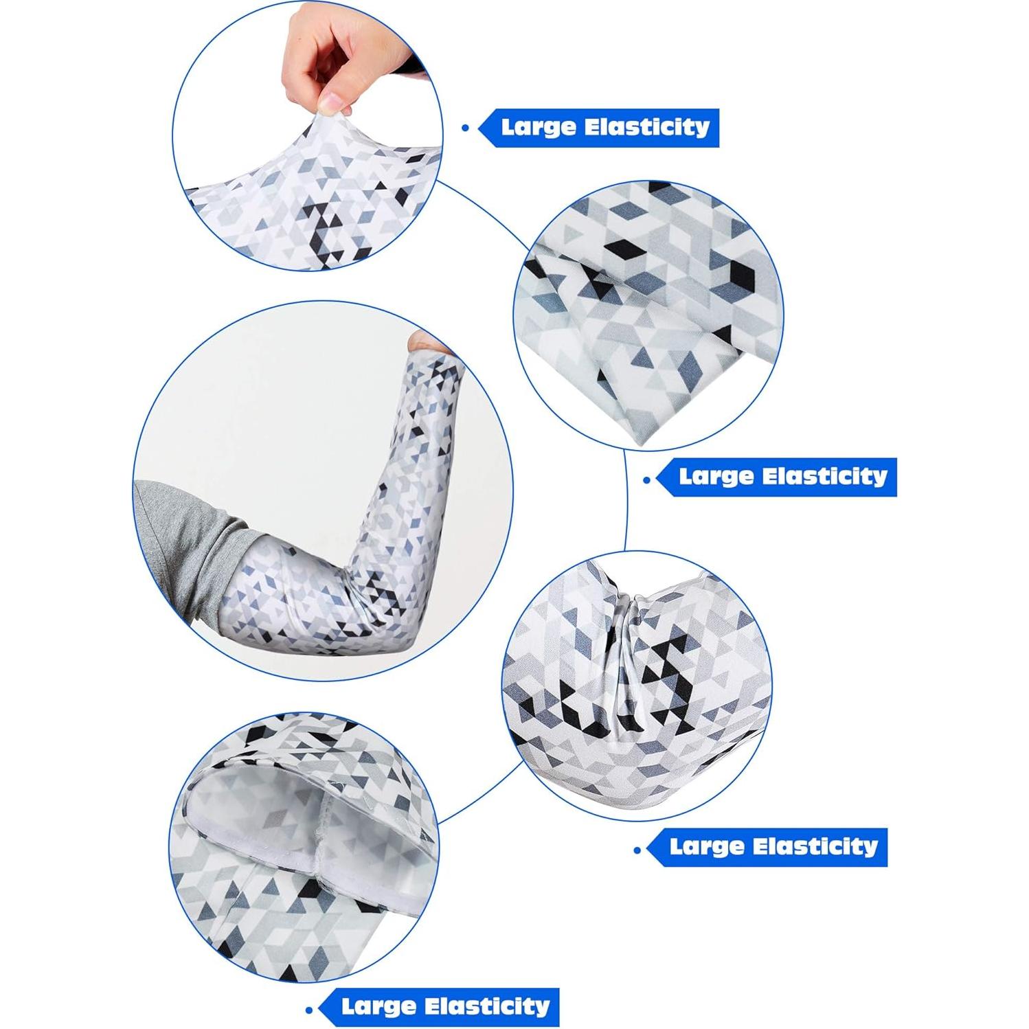 Hicarer 10 Pares Mangas de Compresión UV para Deportes