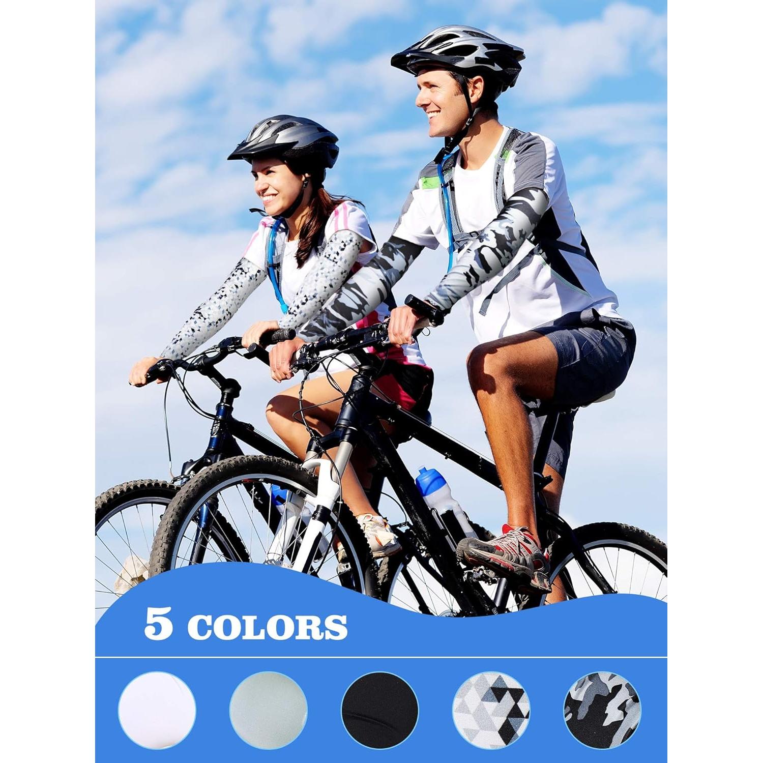 Hicarer 10 Pares Mangas de Compresión UV para Deportes