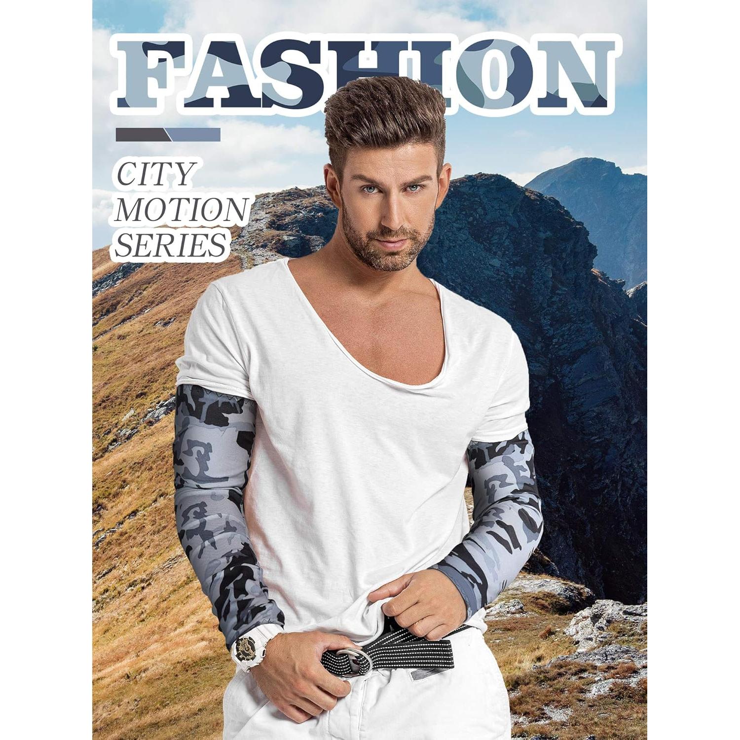 Hicarer 10 Pares Mangas de Compresión UV para Deportes