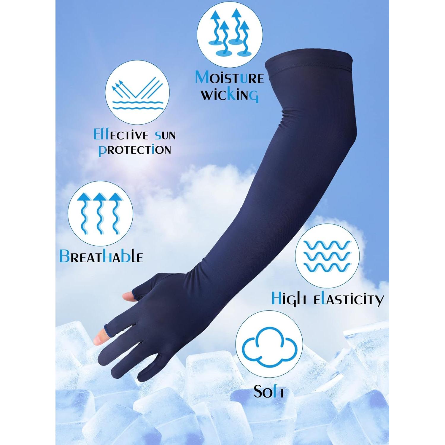 Mangas de Sol Bencailor 2 Pares UV para Hombres y Mujeres