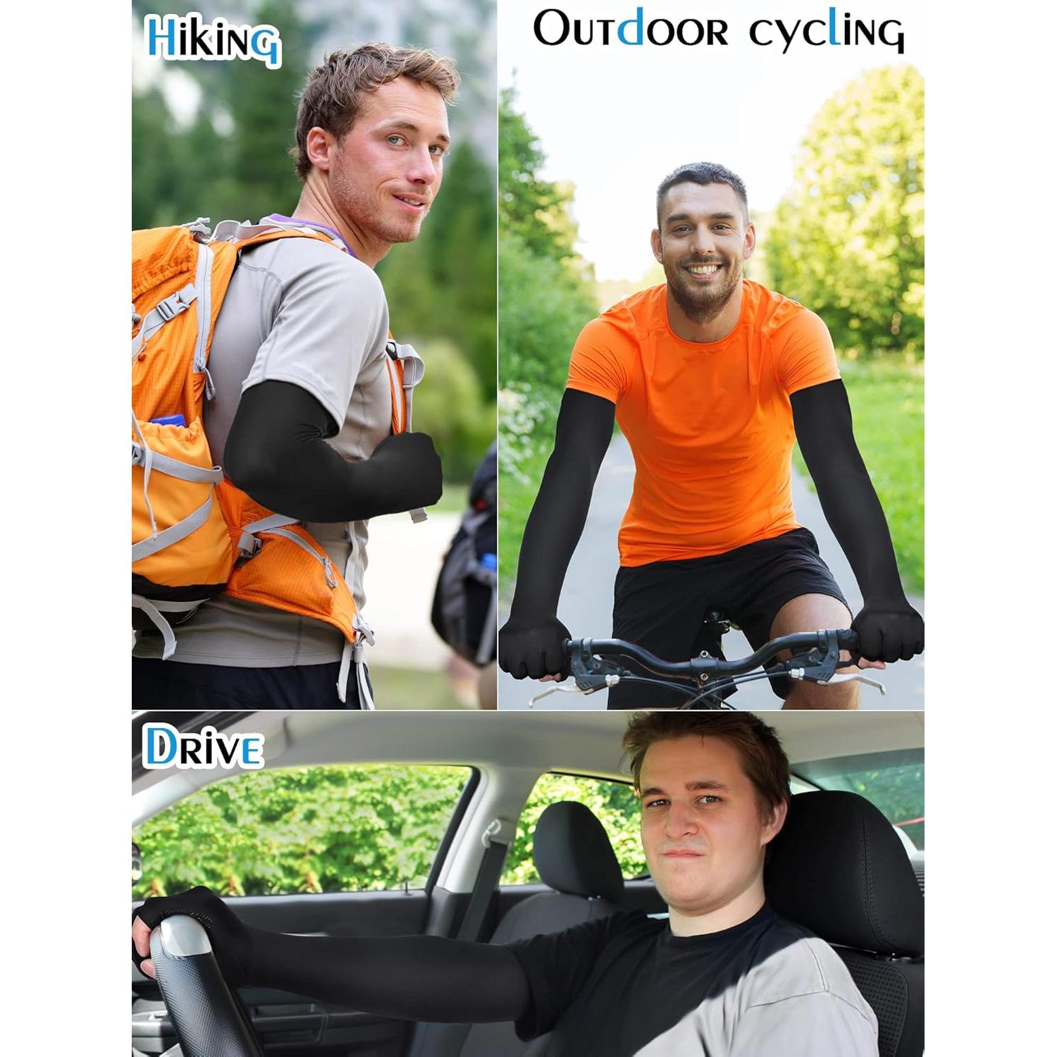 Mangas de Sol Bencailor 2 Pares UV para Hombres y Mujeres