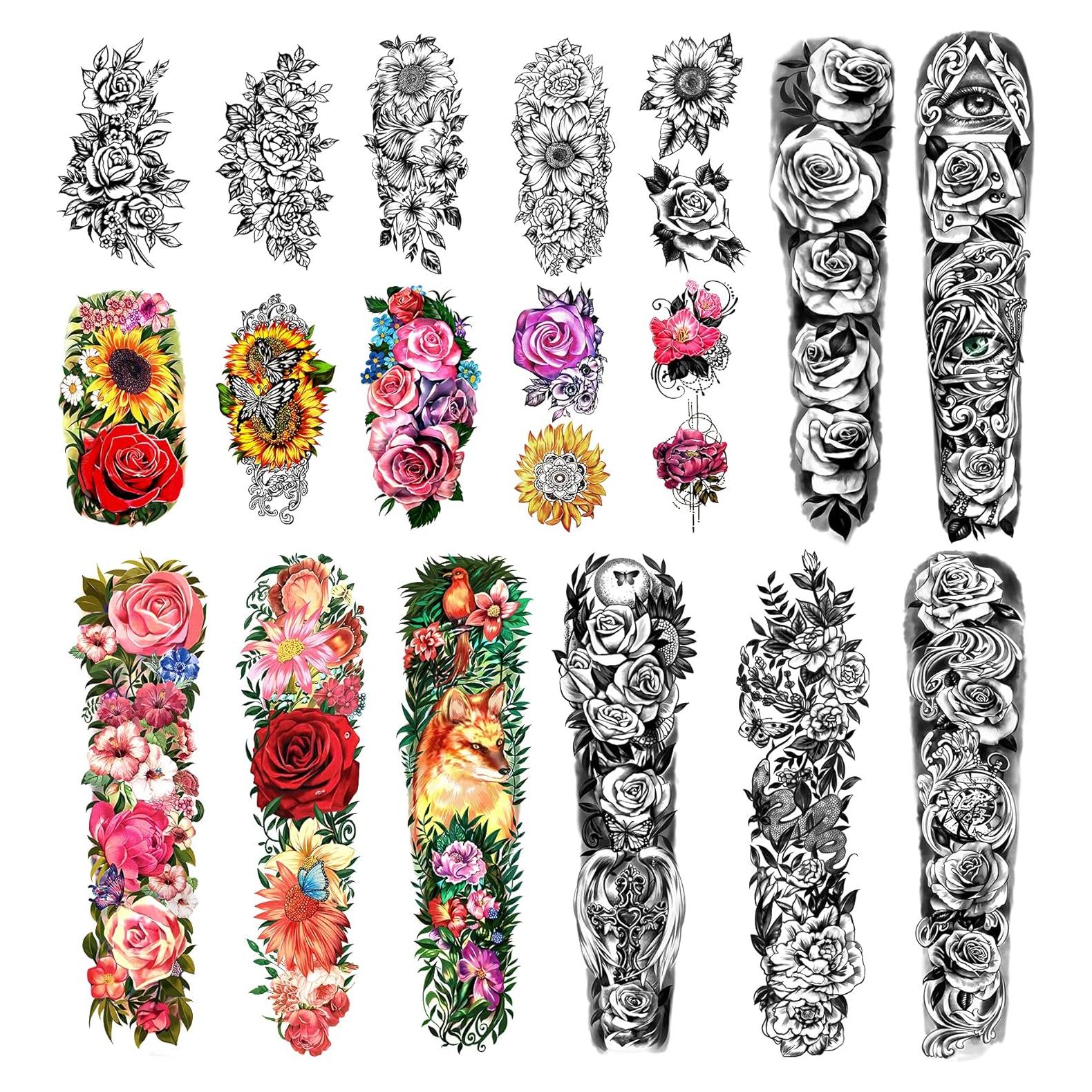 Tatuajes Temporales Extra Grandes Yazhiji - 18 Hojas 58x18cm