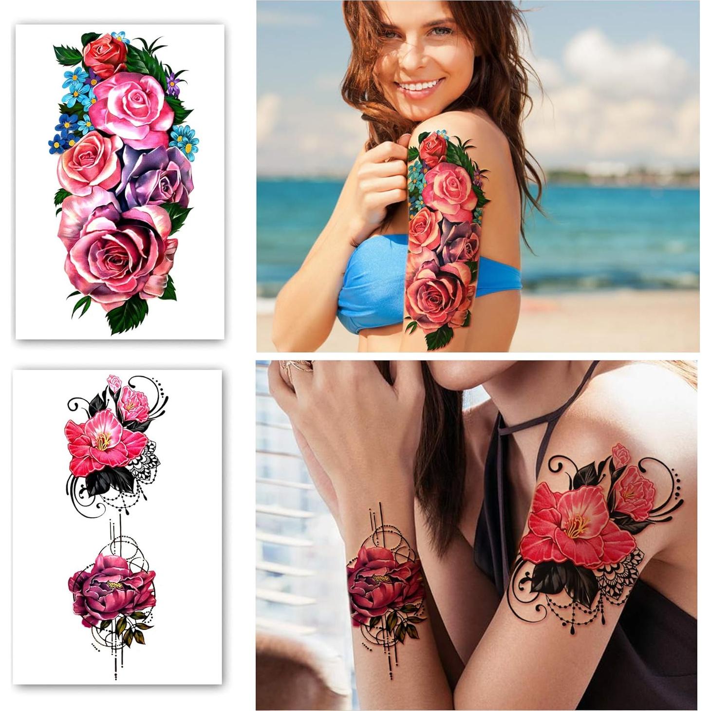 Tatuajes Temporales Extra Grandes Yazhiji - 18 Hojas 58x18cm