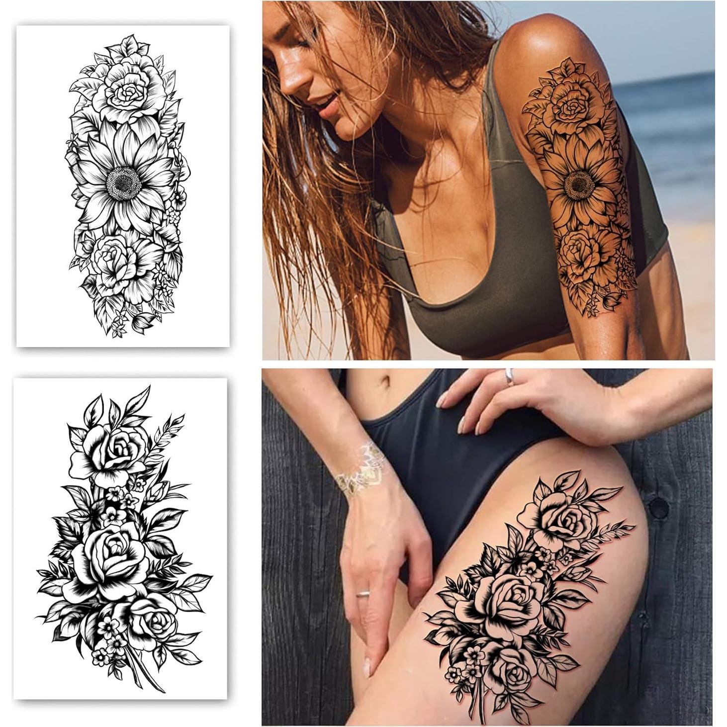 Tatuajes Temporales Extra Grandes Yazhiji - 18 Hojas 58x18cm