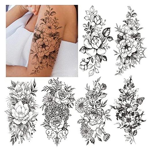 Tatuajes Temporales Cerlaza para Mujeres - 8 Hojas Realistas