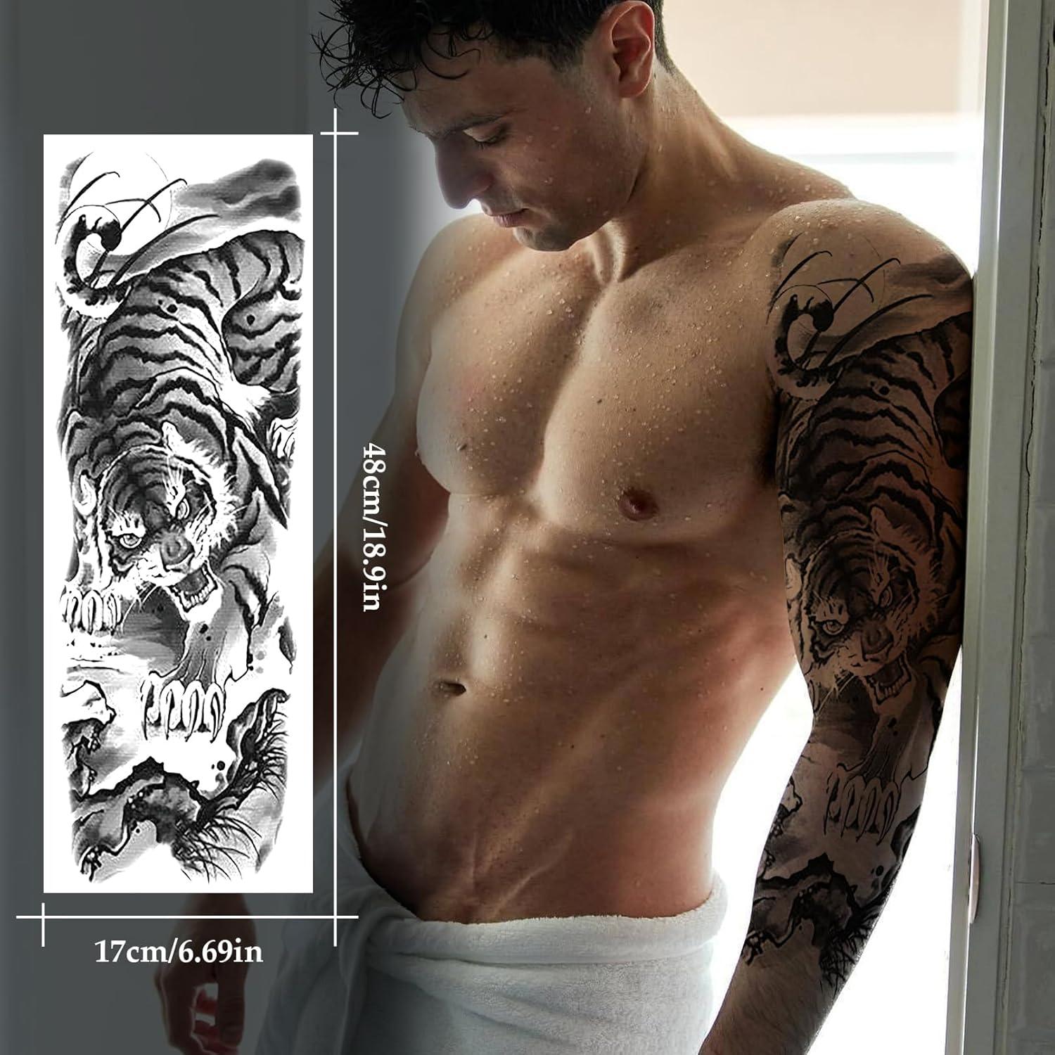 12 Hojas Tatuajes Temporales Grandes Impermeables VERKSTAD