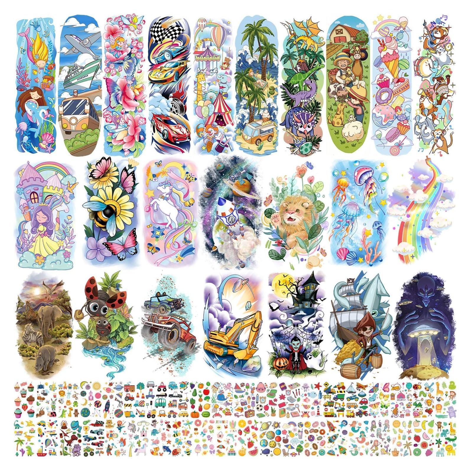 Tatuajes Temporales para Niños Leesgel - 66 Hojas Diversas