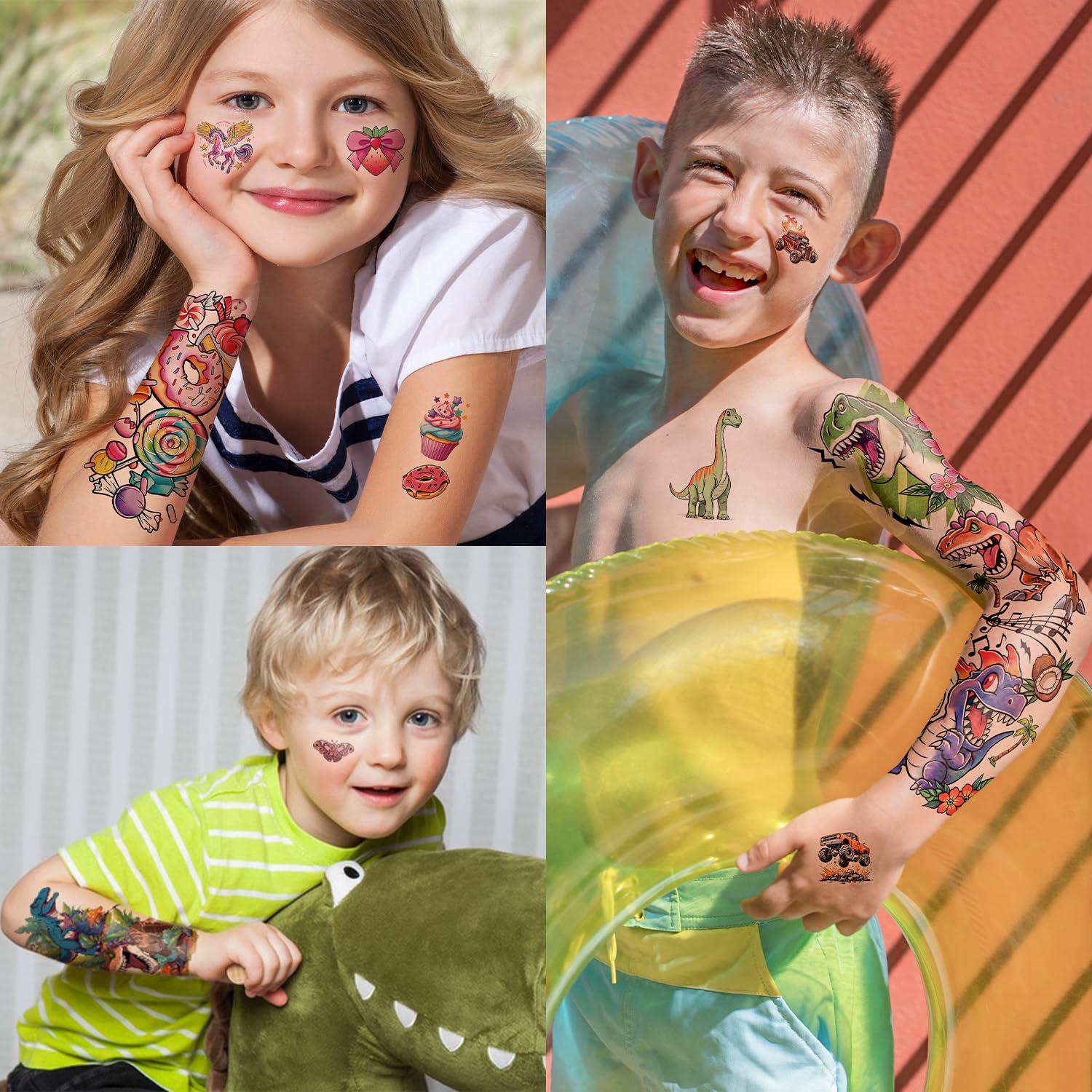 52 Tatuajes Temporales para Niños Gabizafia - Sirena, Dinosaurio