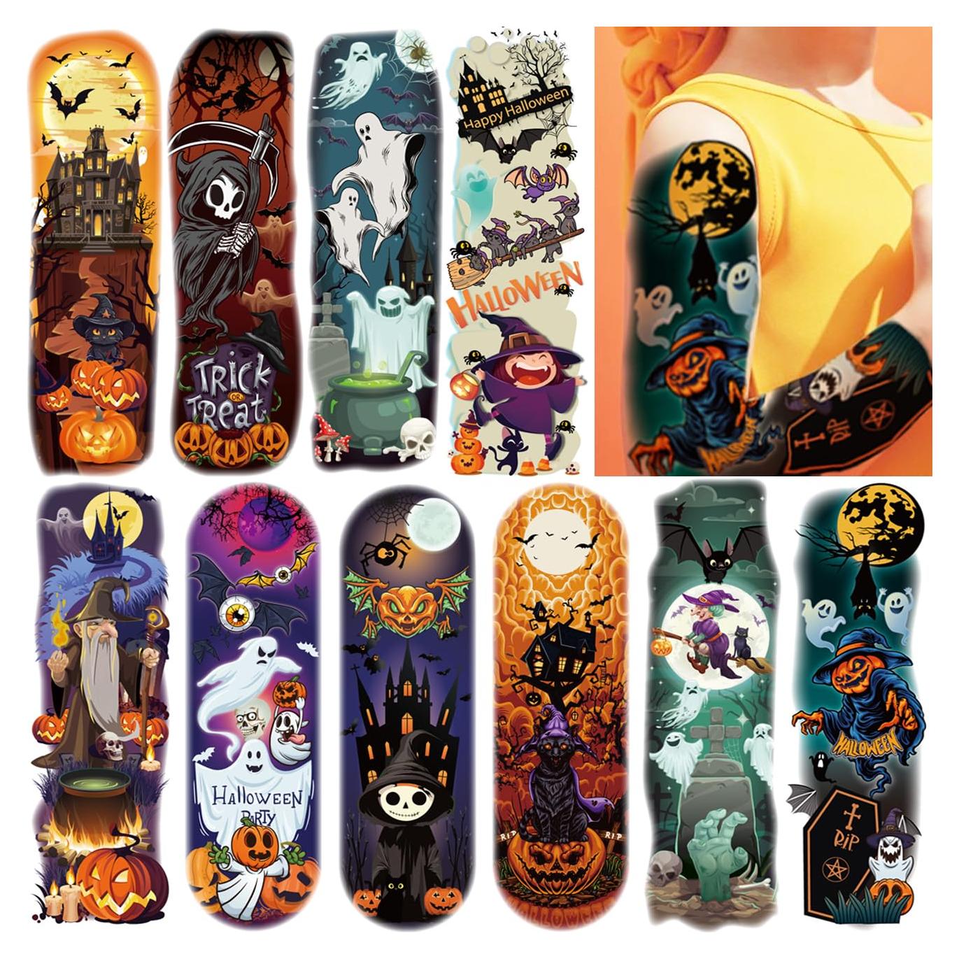 Tatuajes Temporales de Halloween CHARLENT - 11 Hojas para Niños