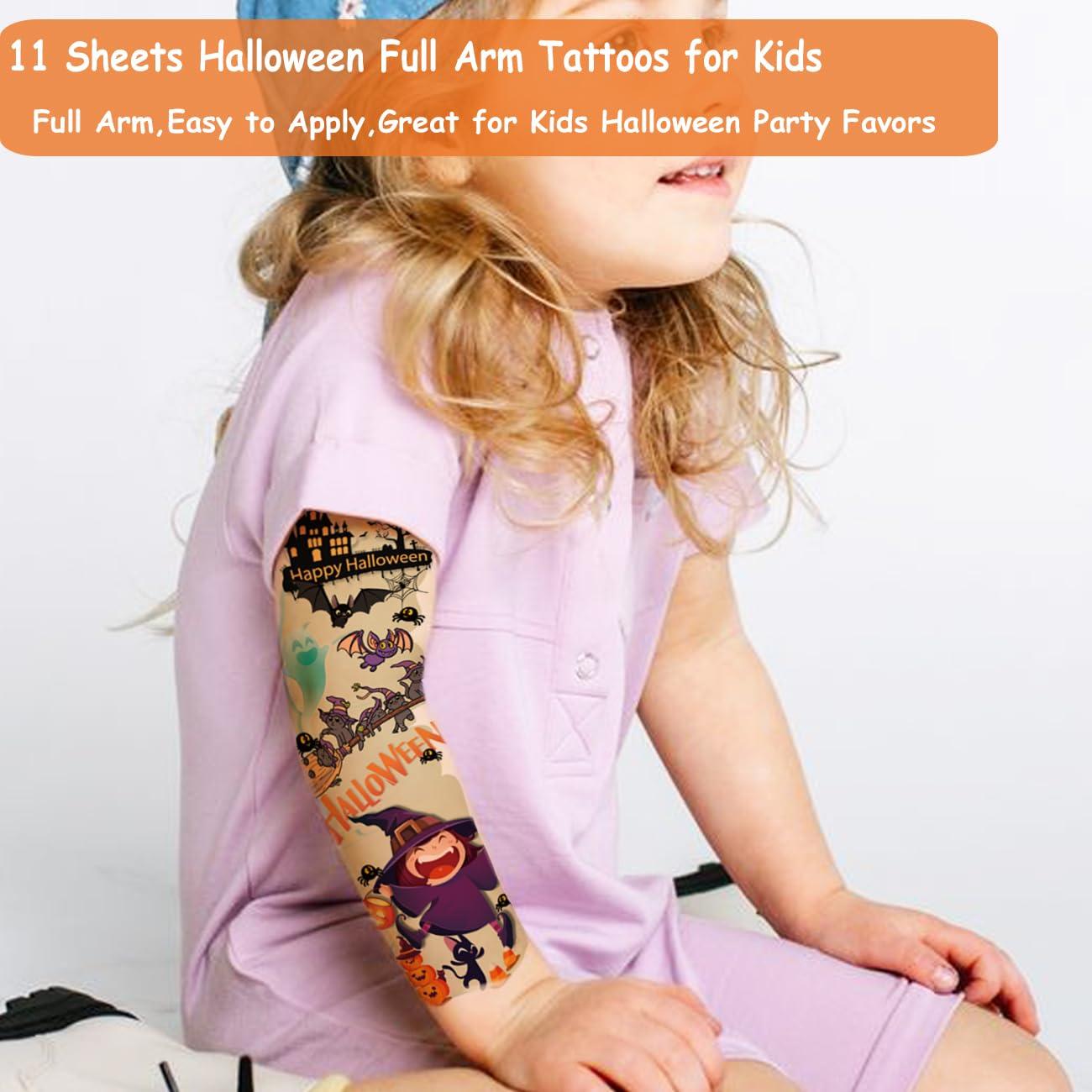 Tatuajes Temporales de Halloween CHARLENT - 11 Hojas para Niños
