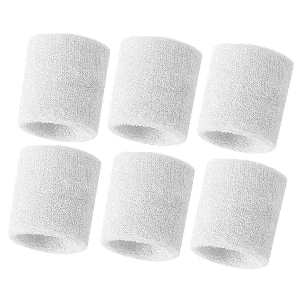 Muñequera de Toalla Gruesa HANERDUN Unisex 6 Piezas Blanca