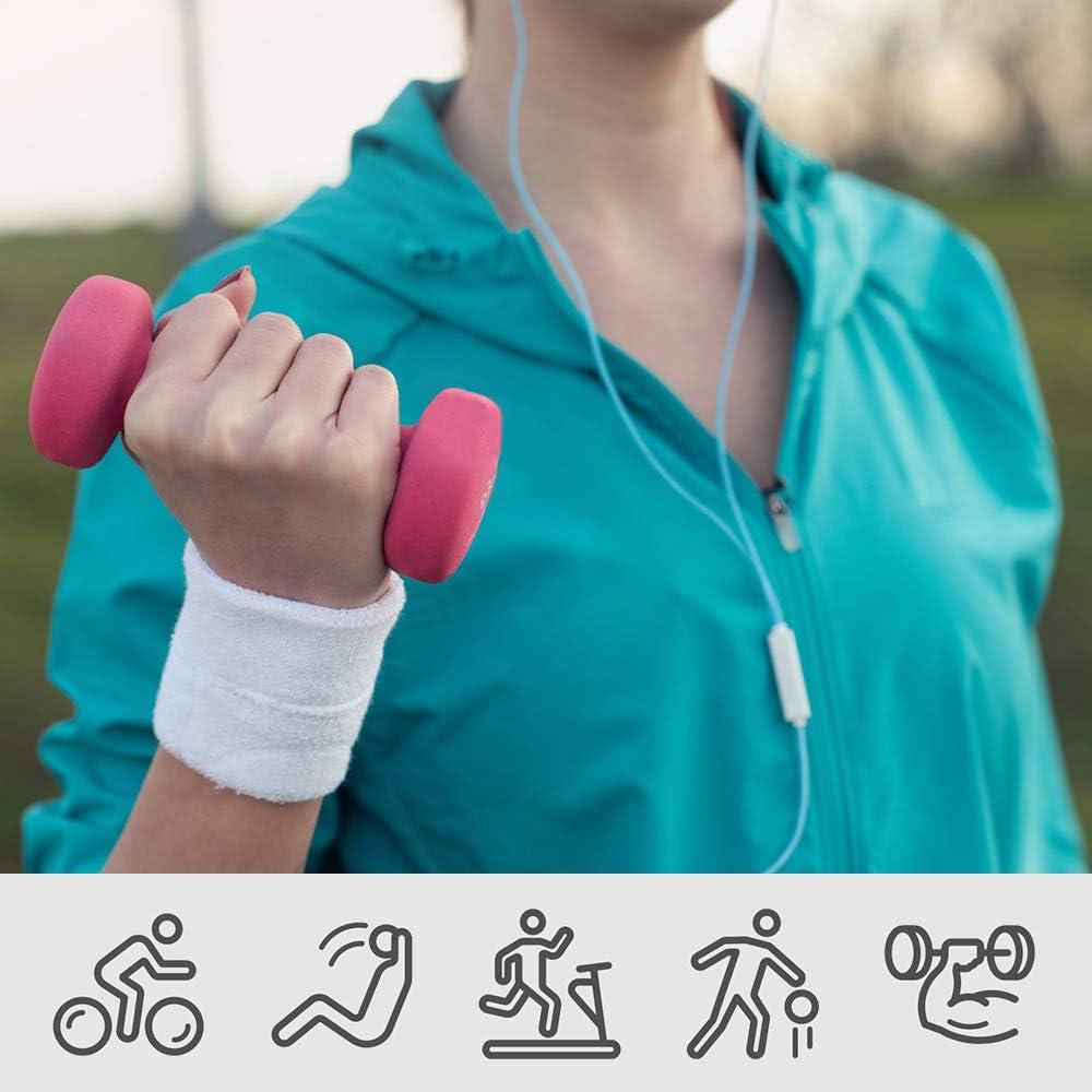 Muñequera de Toalla Gruesa HANERDUN Unisex 6 Piezas Blanca